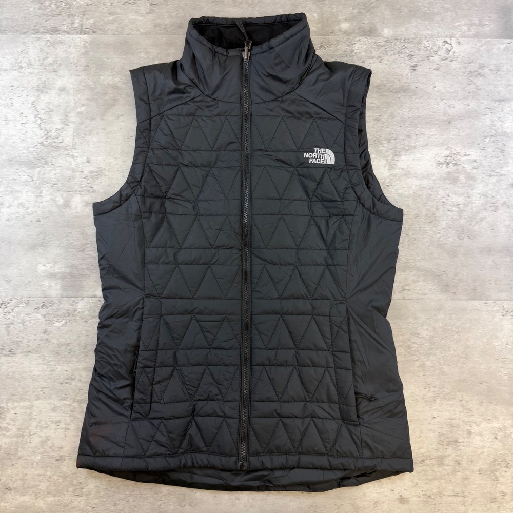 The North Face Thermoball Vest Womens Small Black Quilted Full Zip Puffer S/P